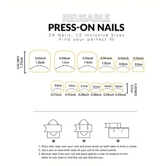 24 Pieces Fake Toe Press On Nails - Picture 5 of 6